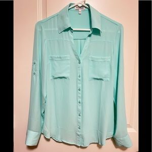 Express - Solid Portofino Light Blue Shirt